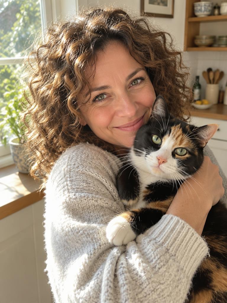 Rosa with their cat Patches